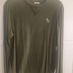 Abercrombie & Fitch Men's Olive Crewneck Sweater